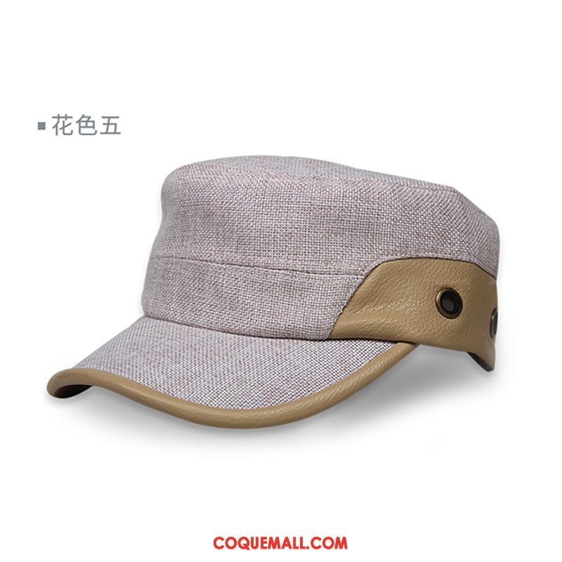 Casquette Chapeau Homme Crème Solaire Tendance Lin, Casquette Chapeau Père Personnes Âgées