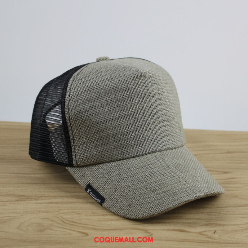 Casquette Chapeau Homme Gros Respirant Lin, Casquette Chapeau Été Chapeau Dunkel