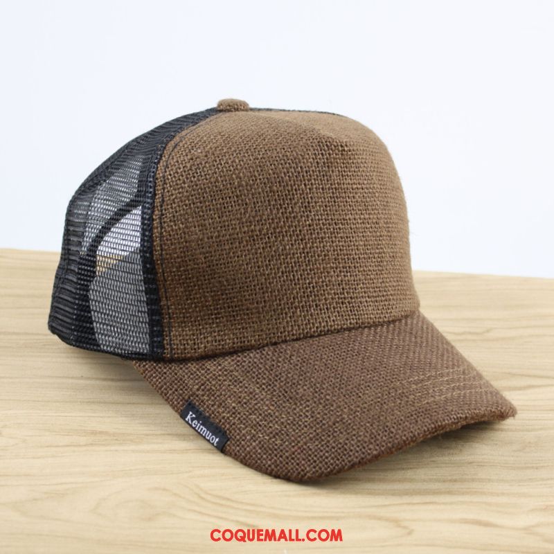 Casquette Chapeau Homme Gros Respirant Lin, Casquette Chapeau Été Chapeau Dunkel