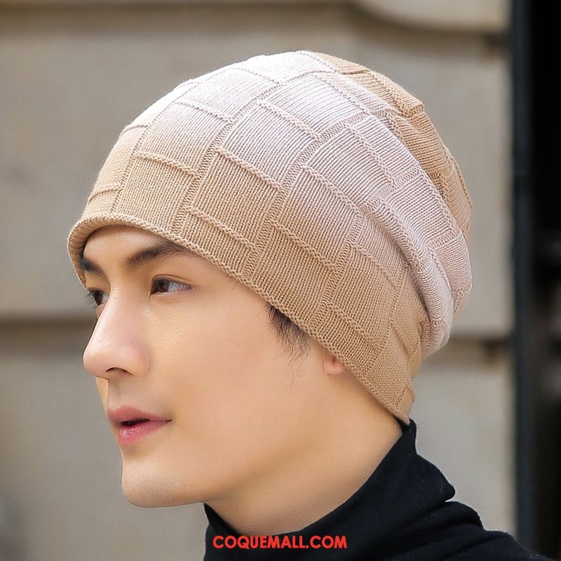 Casquette Chapeau Homme Hiver De Laine Tricot, Casquette Chapeau Loisir Noir