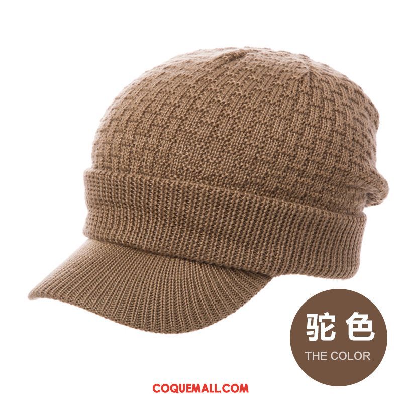 Casquette Chapeau Homme L'automne Bonnet Tricoté Garder Au Chaud, Casquette Chapeau Bonnet De Laine Hiver Kamelfarbe