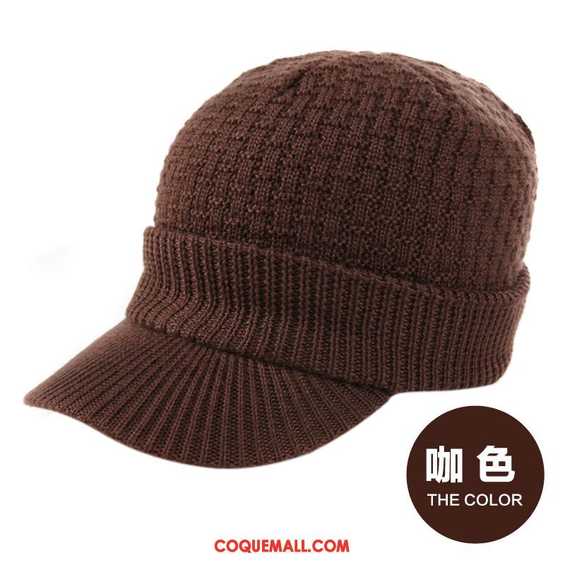 Casquette Chapeau Homme L'automne Bonnet Tricoté Garder Au Chaud, Casquette Chapeau Bonnet De Laine Hiver Kamelfarbe