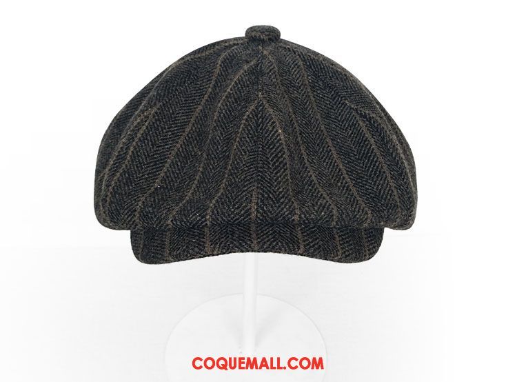 Casquette Chapeau Homme Noir Britanique Rétro, Casquette Chapeau Gris Anis Étoilé Hell