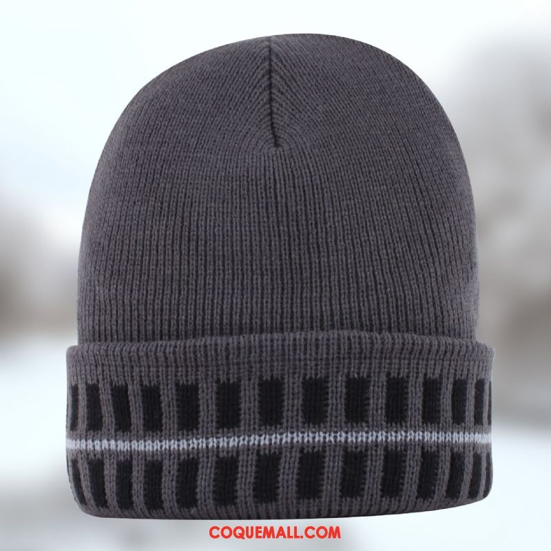 Casquette Chapeau Homme Noir Hiver Plus Épais, Casquette Chapeau Chapeau Bonnet De Laine