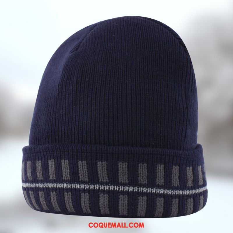 Casquette Chapeau Homme Noir Hiver Plus Épais, Casquette Chapeau Chapeau Bonnet De Laine