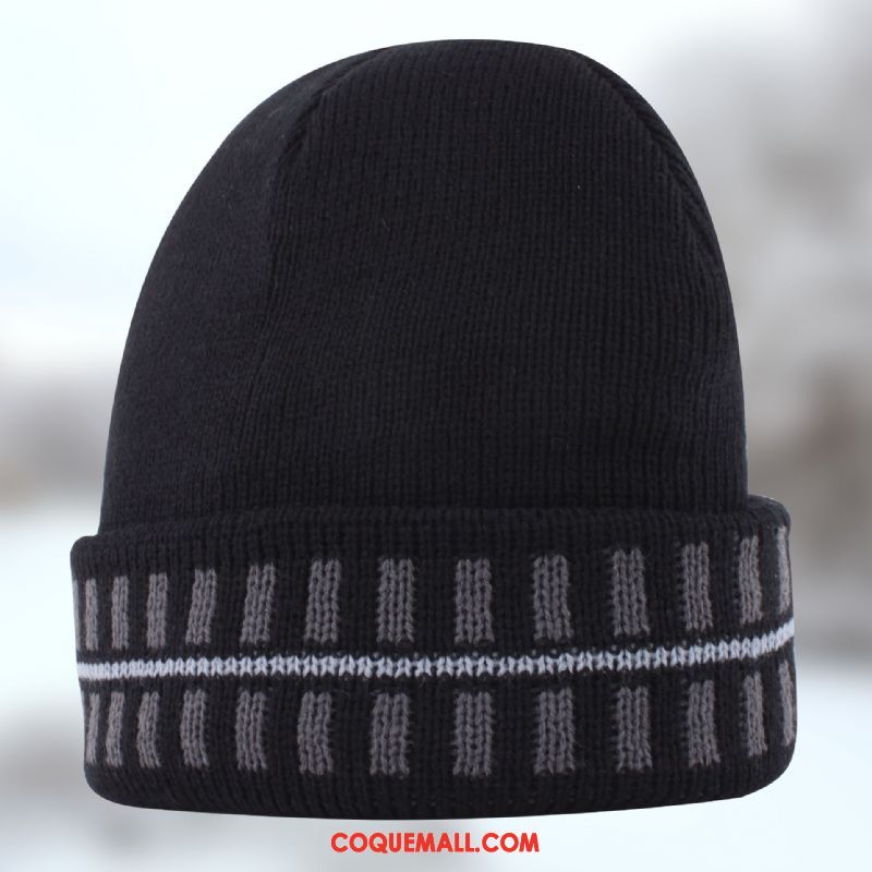 Casquette Chapeau Homme Noir Hiver Plus Épais, Casquette Chapeau Chapeau Bonnet De Laine