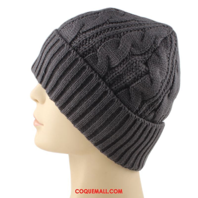 Casquette Chapeau Homme Plus Épais Garder Au Chaud Hiver, Casquette Chapeau Tricot Hiver Braun Dunkel