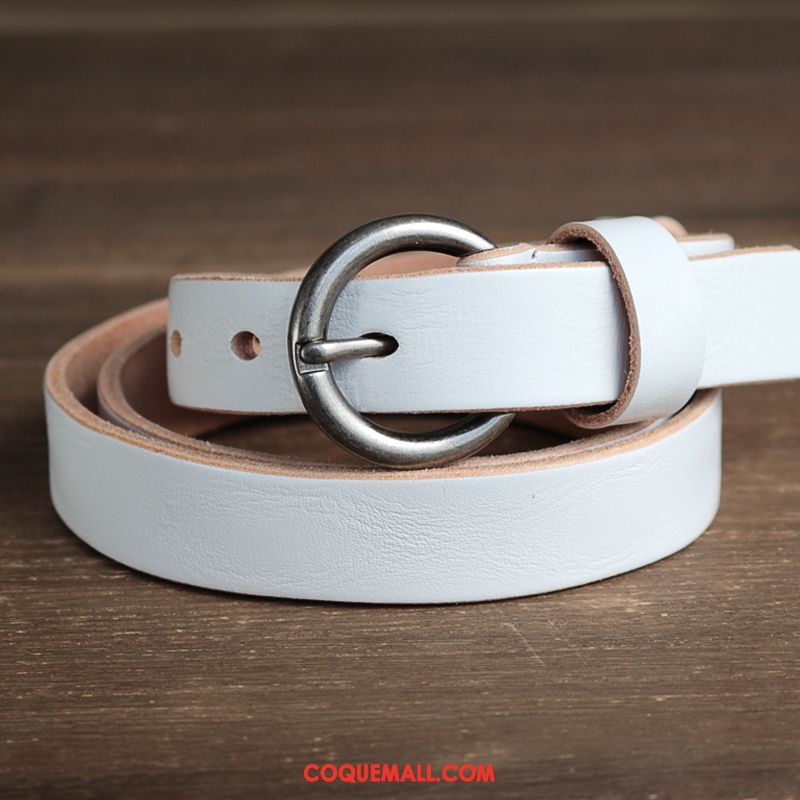 Ceinture Femme All-match Couche De Tête Simple, Ceinture Cuir De Vache Modèles Féminins