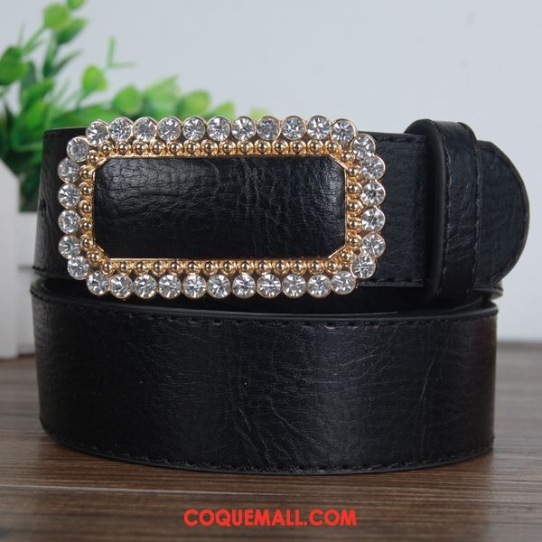 Ceinture Femme All-match Cristal Jaune, Ceinture Décoration Jeans