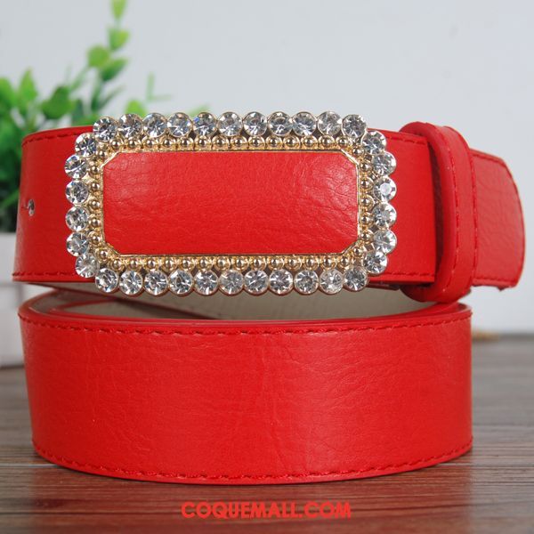 Ceinture Femme All-match Cristal Jaune, Ceinture Décoration Jeans