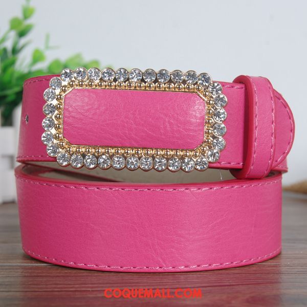 Ceinture Femme All-match Cristal Jaune, Ceinture Décoration Jeans