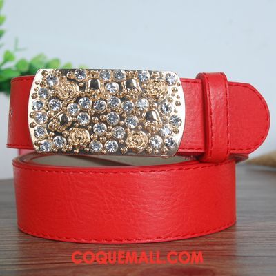 Ceinture Femme All-match Cristal Jaune, Ceinture Décoration Jeans