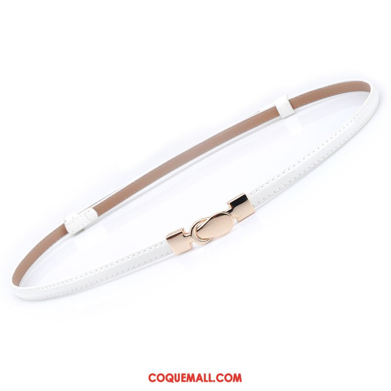 Ceinture Femme All-match Cuir Véritable Le Nouveau, Ceinture Blanc Décoration