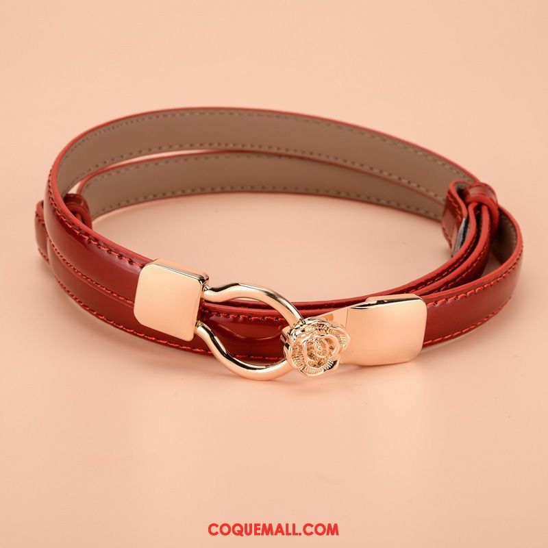 Ceinture Femme All-match Décoration Bien, Ceinture Cuir Verni Doux