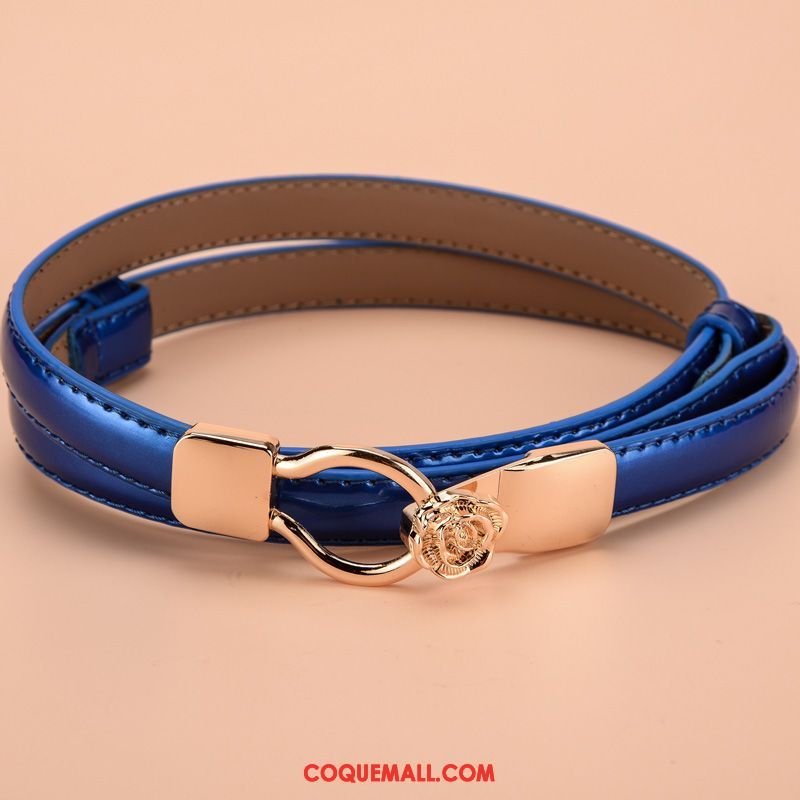 Ceinture Femme All-match Décoration Bien, Ceinture Cuir Verni Doux