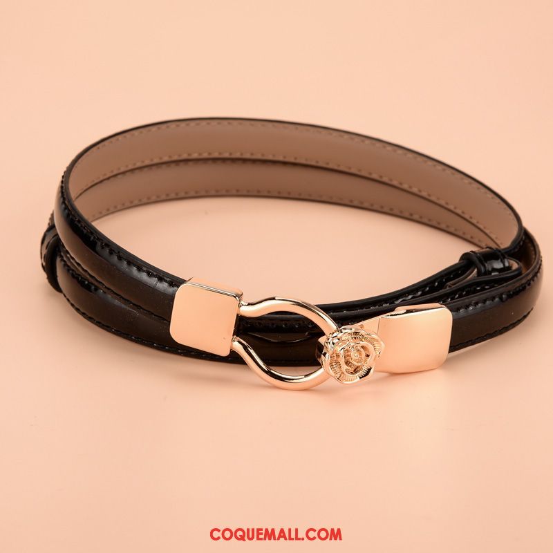 Ceinture Femme All-match Décoration Bien, Ceinture Cuir Verni Doux