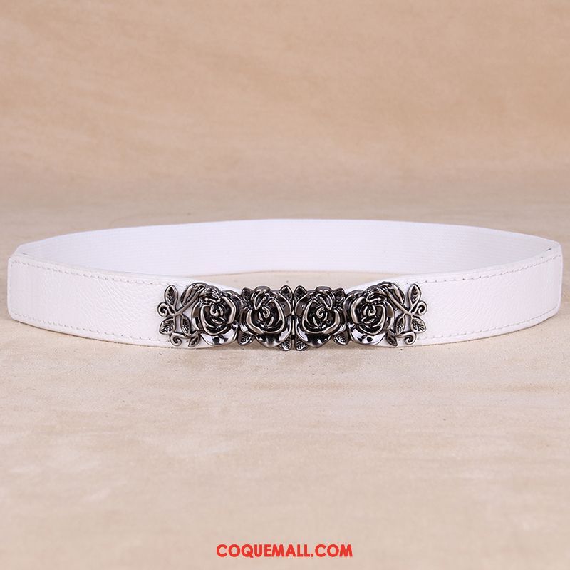 Ceinture Femme All-match Fleur Rétro, Ceinture Élastique Élasticité Kamelfarbe