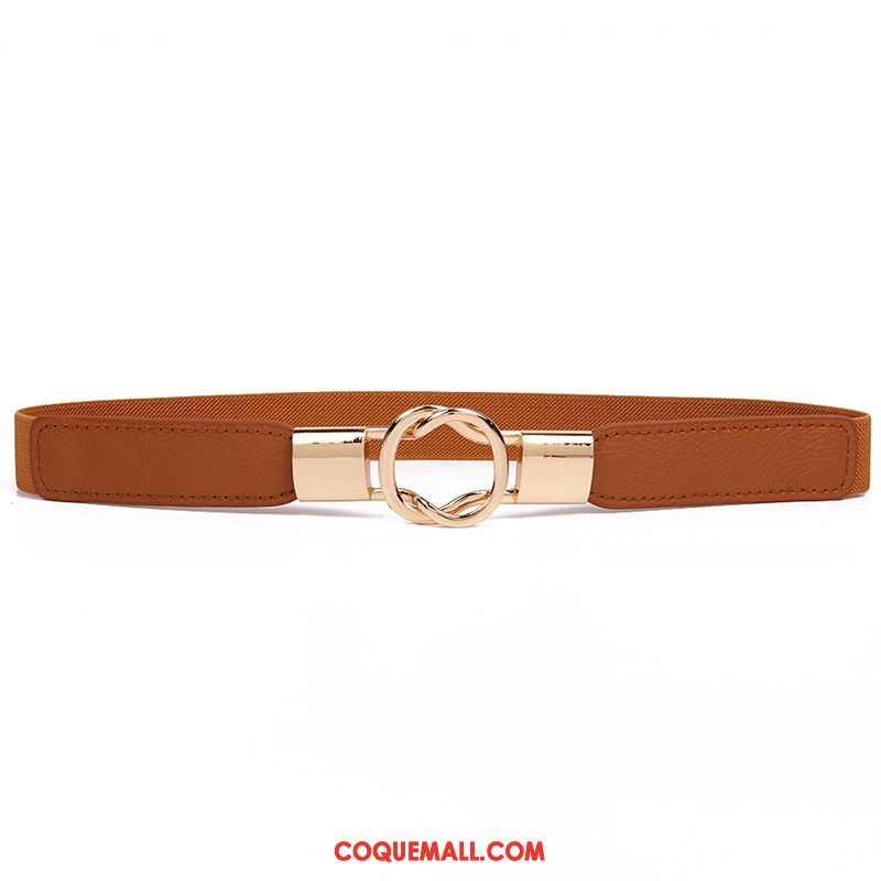 Ceinture Femme All-match Fleur Rétro, Ceinture Élastique Élasticité Kamelfarbe