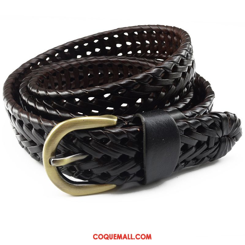 Ceinture Femme Bien Pure Noir, Ceinture Jeunesse Cuir De Vache