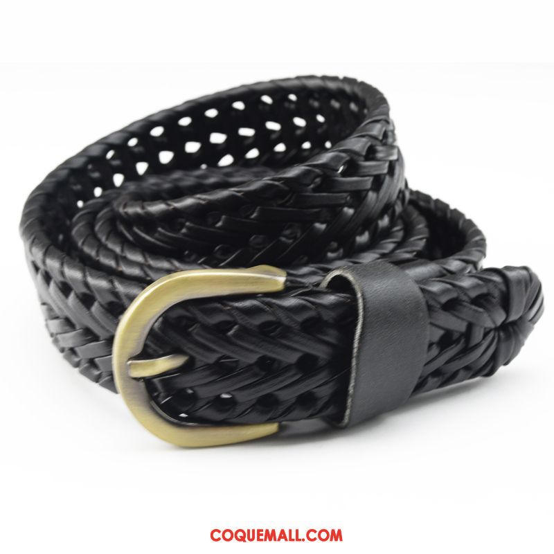 Ceinture Femme Bien Pure Noir, Ceinture Jeunesse Cuir De Vache