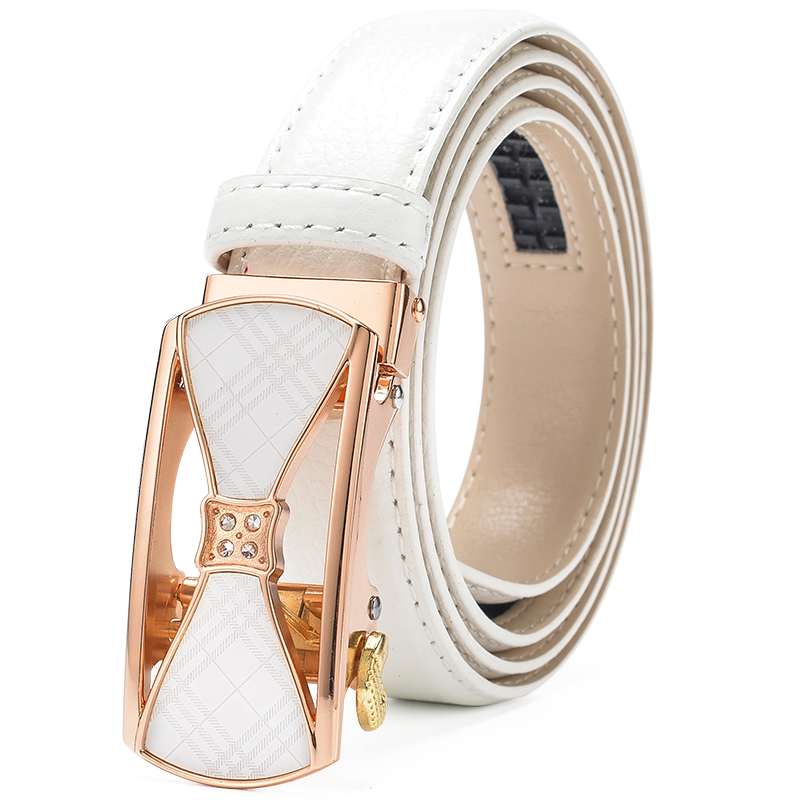 Ceinture Femme Boucle Automatique Doux Printemps, Ceinture Loisir Rose