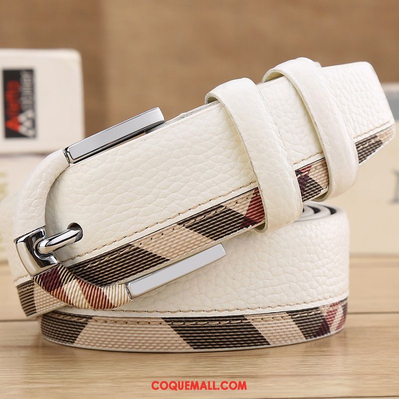 Ceinture Femme Britanique Cuir Véritable Jeunesse, Ceinture Loisir Couche De Tête