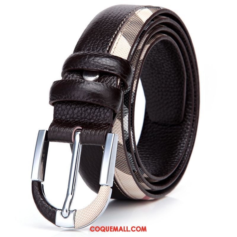 Ceinture Femme Britanique Cuir Véritable Jeunesse, Ceinture Loisir Couche De Tête