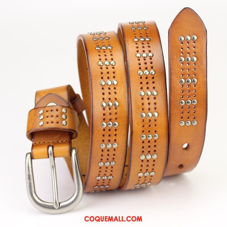 Ceinture Femme Couche De Tête Rouge Le Nouveau, Ceinture All-match Tendance