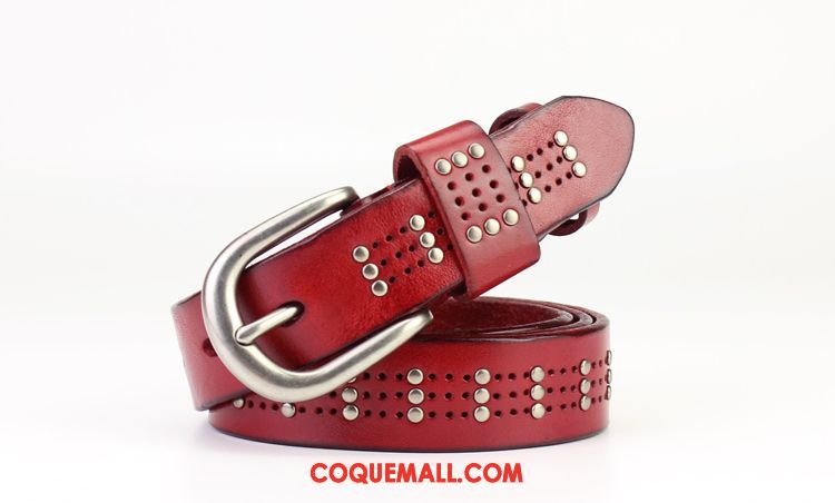 Ceinture Femme Couche De Tête Rouge Le Nouveau, Ceinture All-match Tendance