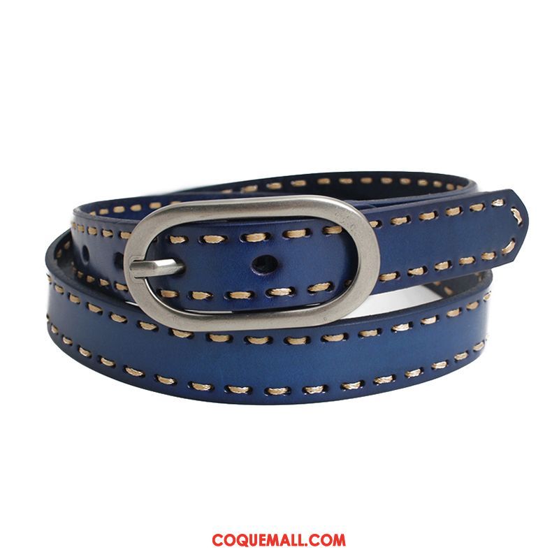 Ceinture Femme Cuir De Vache Célébrité Bien, Ceinture Noir Tissage