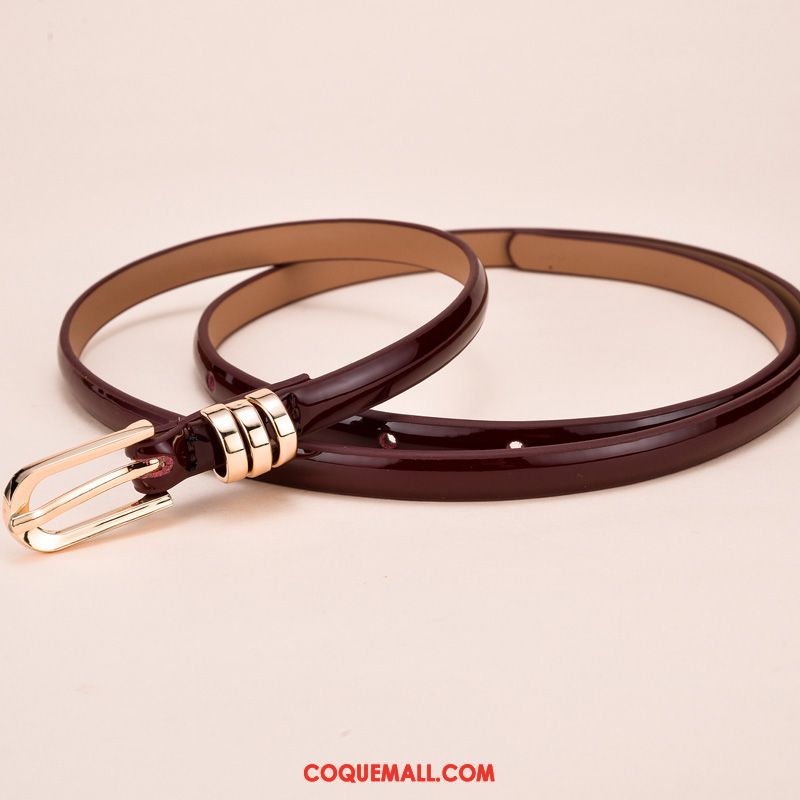 Ceinture Femme Cuir Véritable Cuir Verni Mode, Ceinture Cuir Verni Bien