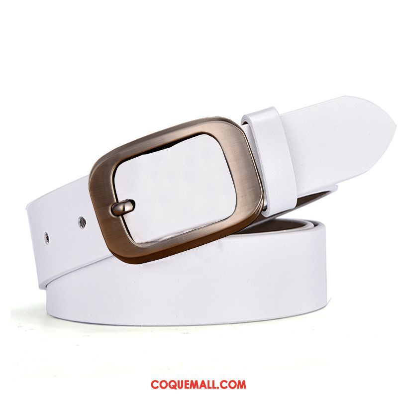 Ceinture Femme Cuir Véritable Denim Simple, Ceinture Loisir Pure