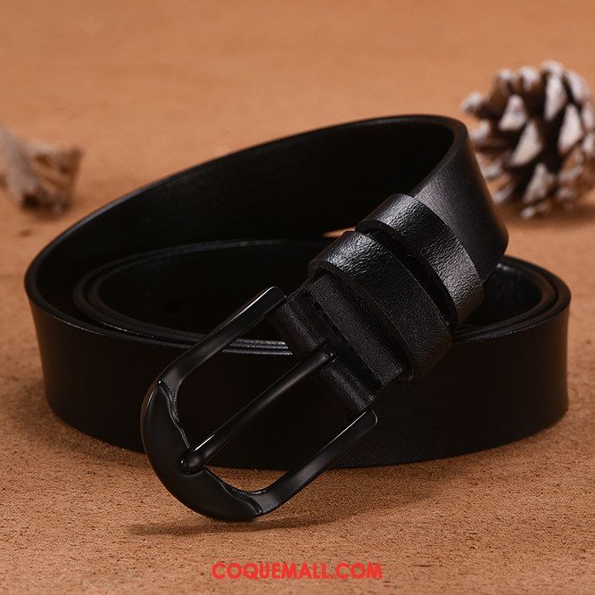 Ceinture Femme Cuir Véritable Denim Simple, Ceinture Loisir Pure