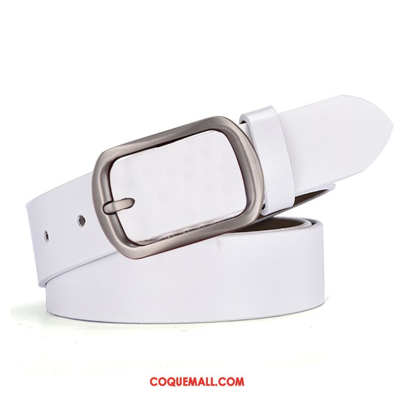 Ceinture Femme Cuir Véritable Denim Simple, Ceinture Loisir Pure