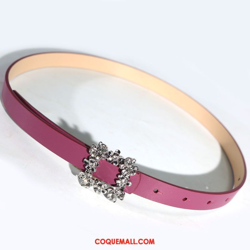 Ceinture Femme Diamant Vin Rouge Fleurs, Ceinture Doux Violet