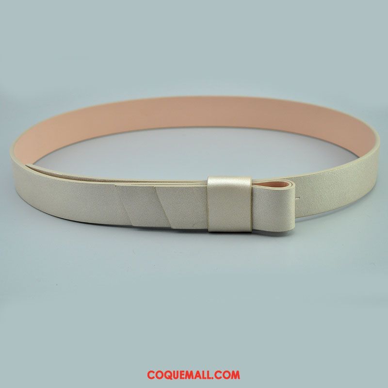 Ceinture Femme Doux Blanc Mode, Ceinture Bien Arc Gold