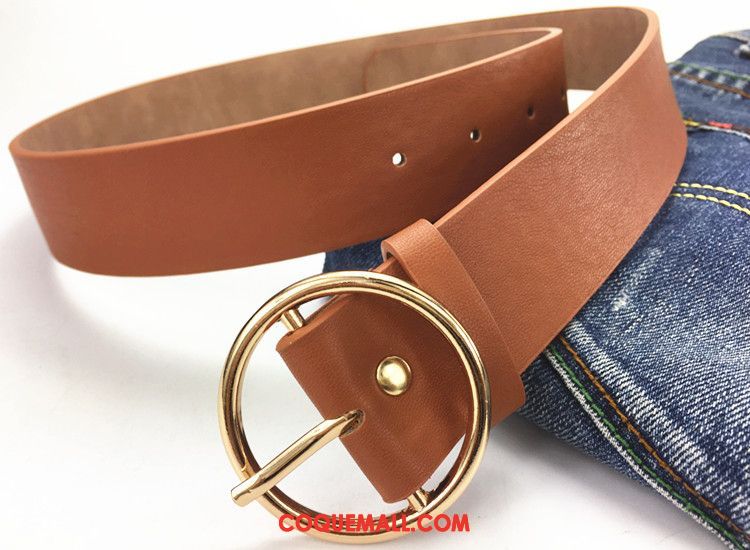 Ceinture Femme Décoration All-match Argenté, Ceinture Jeans Simple Gold