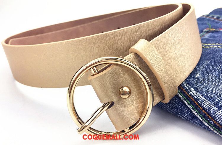 Ceinture Femme Décoration All-match Argenté, Ceinture Jeans Simple Gold