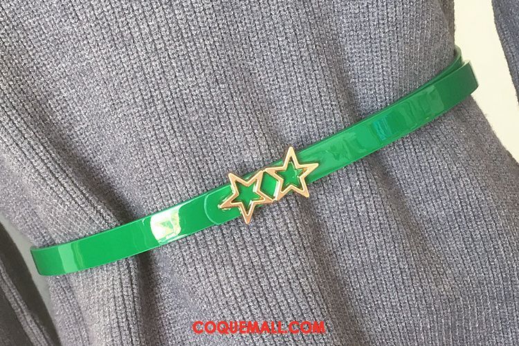 Ceinture Femme Décoration All-match Vert, Ceinture Mode Bien