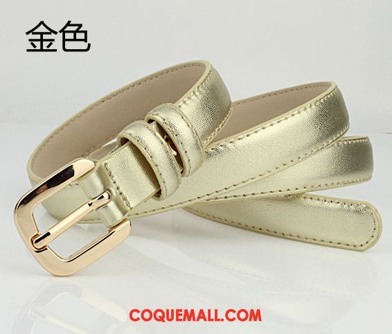 Ceinture Femme Décoration Cuir De Vache Bien, Ceinture Cuir Véritable Jeans Gold