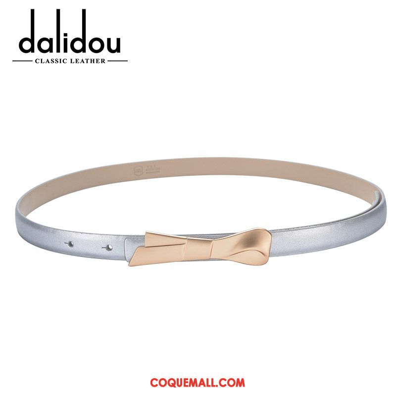 Ceinture Femme Décoration Cuir De Vache Cuir Véritable, Ceinture Étroit Bien