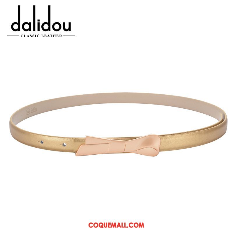 Ceinture Femme Décoration Cuir De Vache Cuir Véritable, Ceinture Étroit Bien