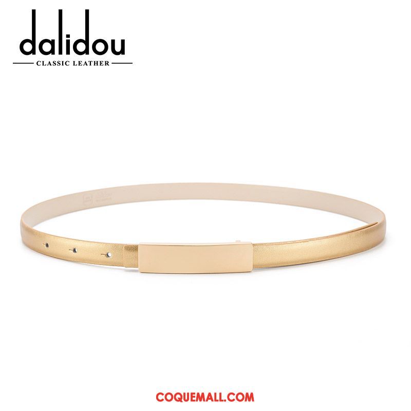 Ceinture Femme Décoration Cuir De Vache Cuir Véritable, Ceinture Étroit Bien