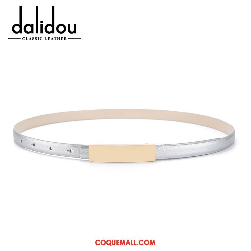 Ceinture Femme Décoration Cuir De Vache Cuir Véritable, Ceinture Étroit Bien