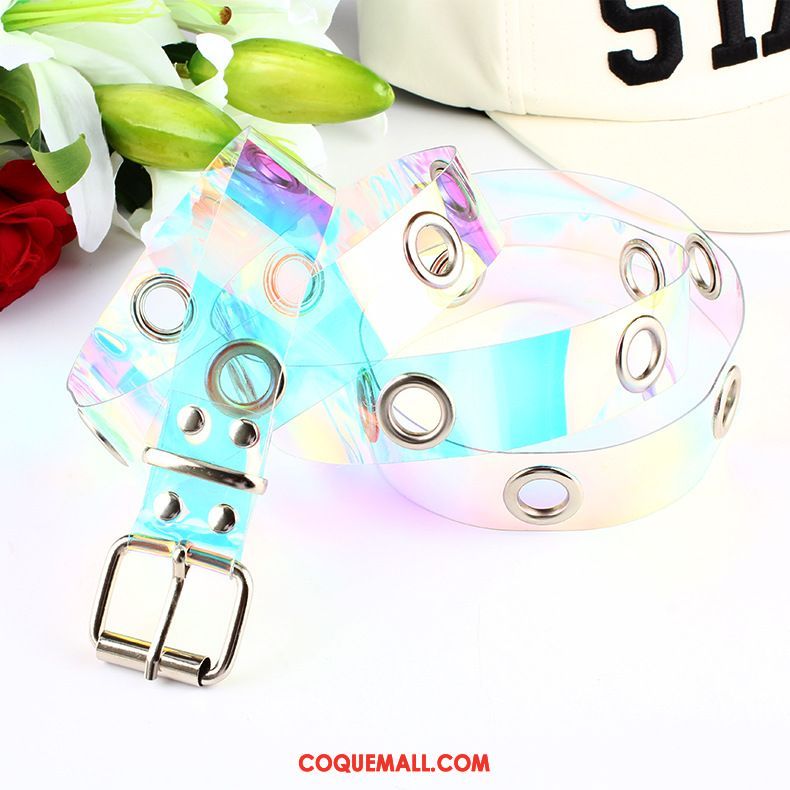 Ceinture Femme Décoration Multicolore Transparent, Ceinture Simple Mode