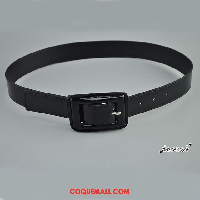 Ceinture Femme Europe Blanc Mode, Ceinture Cuir Véritable Noir