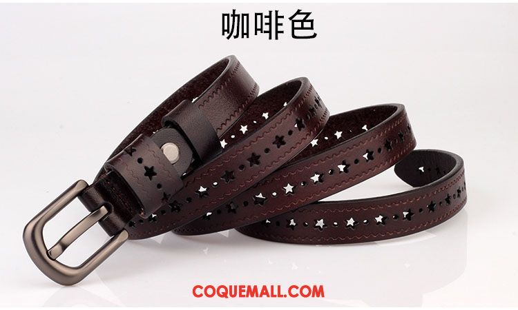 Ceinture Femme Jeans Rouge Simple, Ceinture Étudiant Cuir Véritable