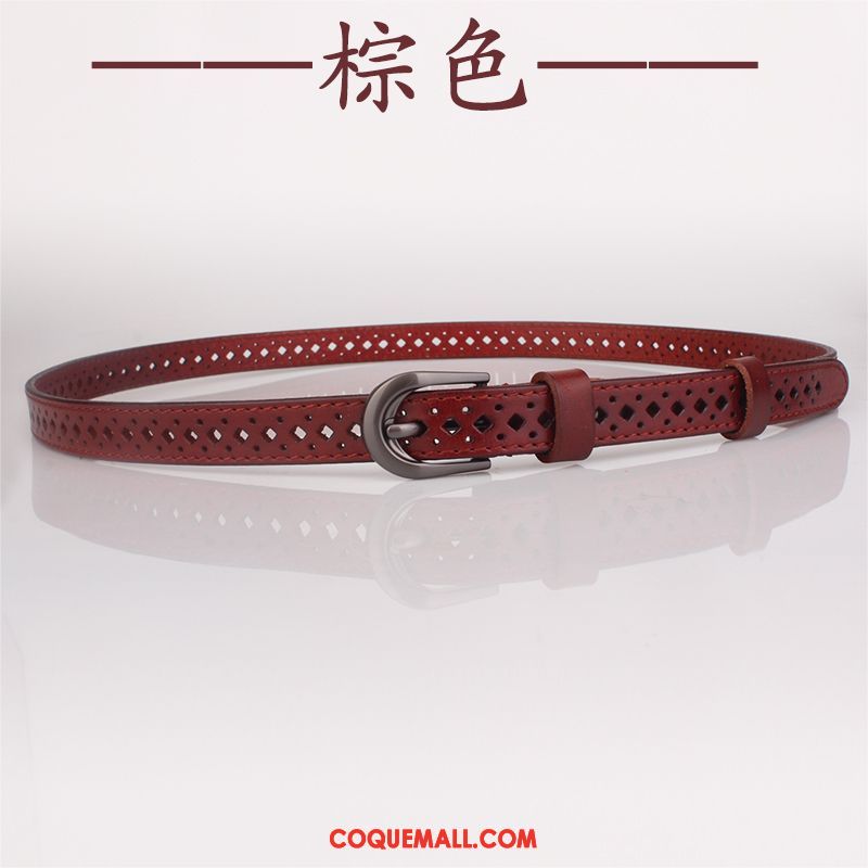 Ceinture Femme Jeans Rouge Simple, Ceinture Étudiant Cuir Véritable