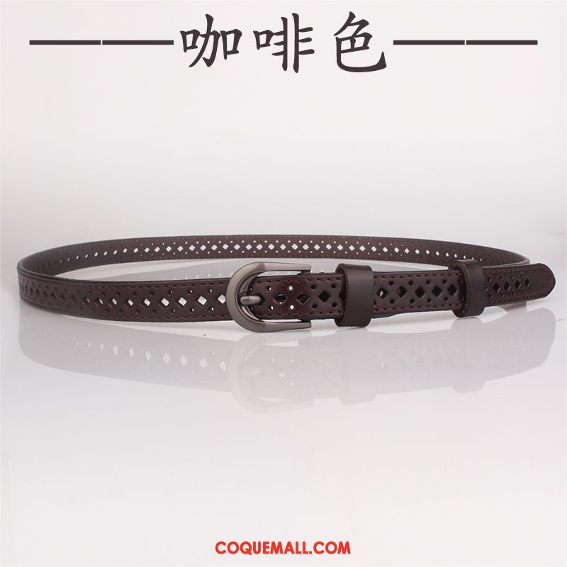 Ceinture Femme Jeans Rouge Simple, Ceinture Étudiant Cuir Véritable