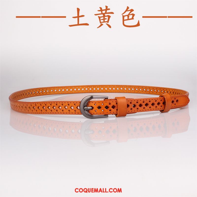 Ceinture Femme Jeans Rouge Simple, Ceinture Étudiant Cuir Véritable